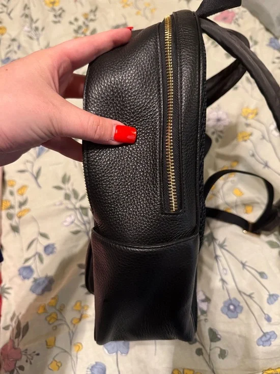 COACH Black Pebbled Leather Backpack with Gold Hardware - Picture 3 of 6